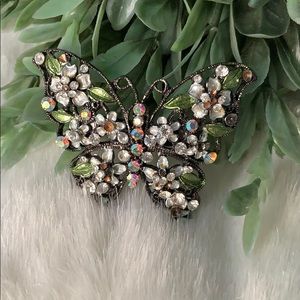 Rhinestone butterfly brooch